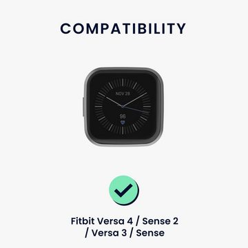 kwmobile Uhrenarmband 2x Band für Fitbit Versa 4 / Sense 2 / Versa 3 / Sense, Silikon Fitnesstracker Ersatz Sportarmband - Größe S