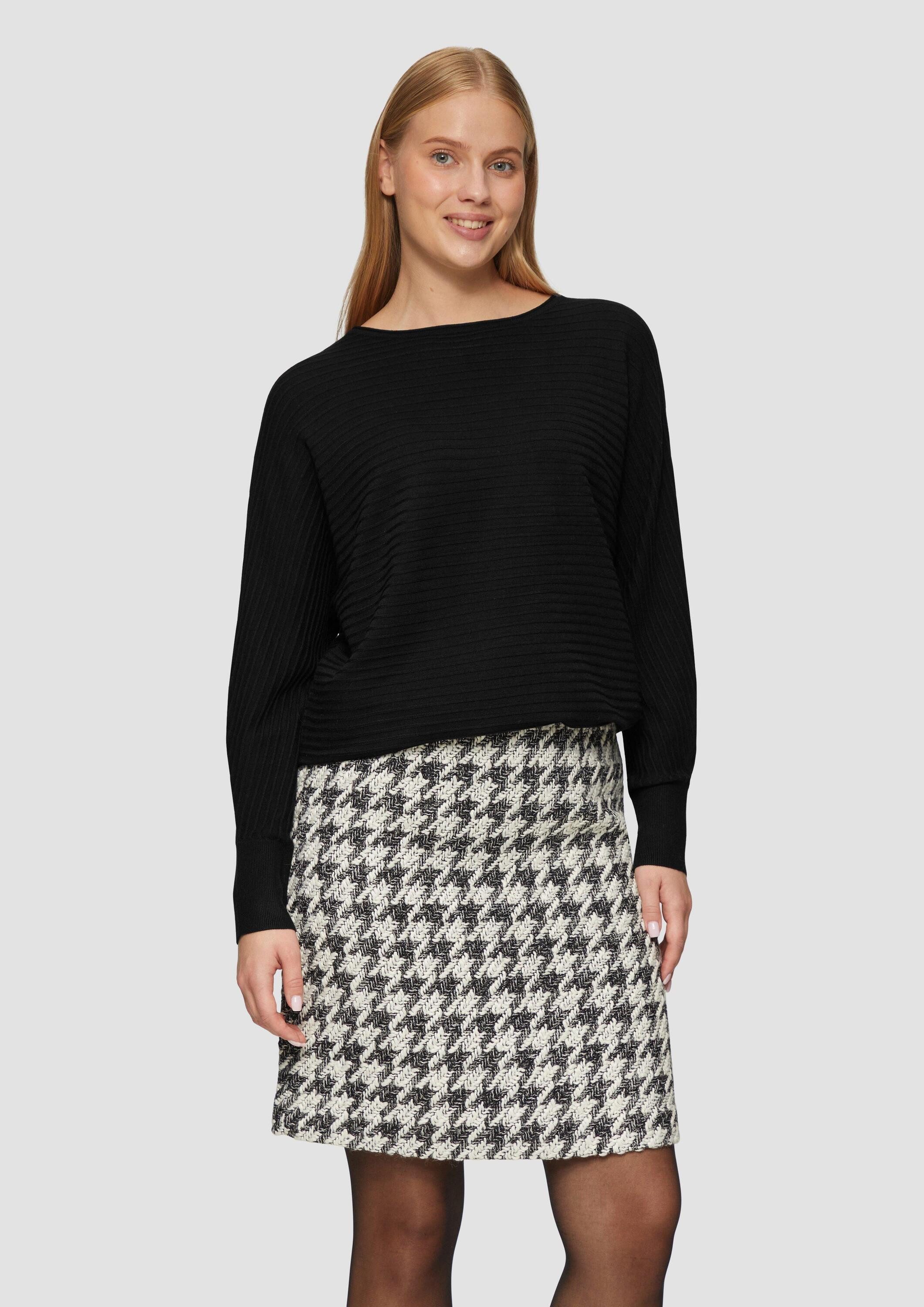 s.Oliver Longpullover Strickpullover Strukturierter Strickpullover mit Fled günstig online kaufen