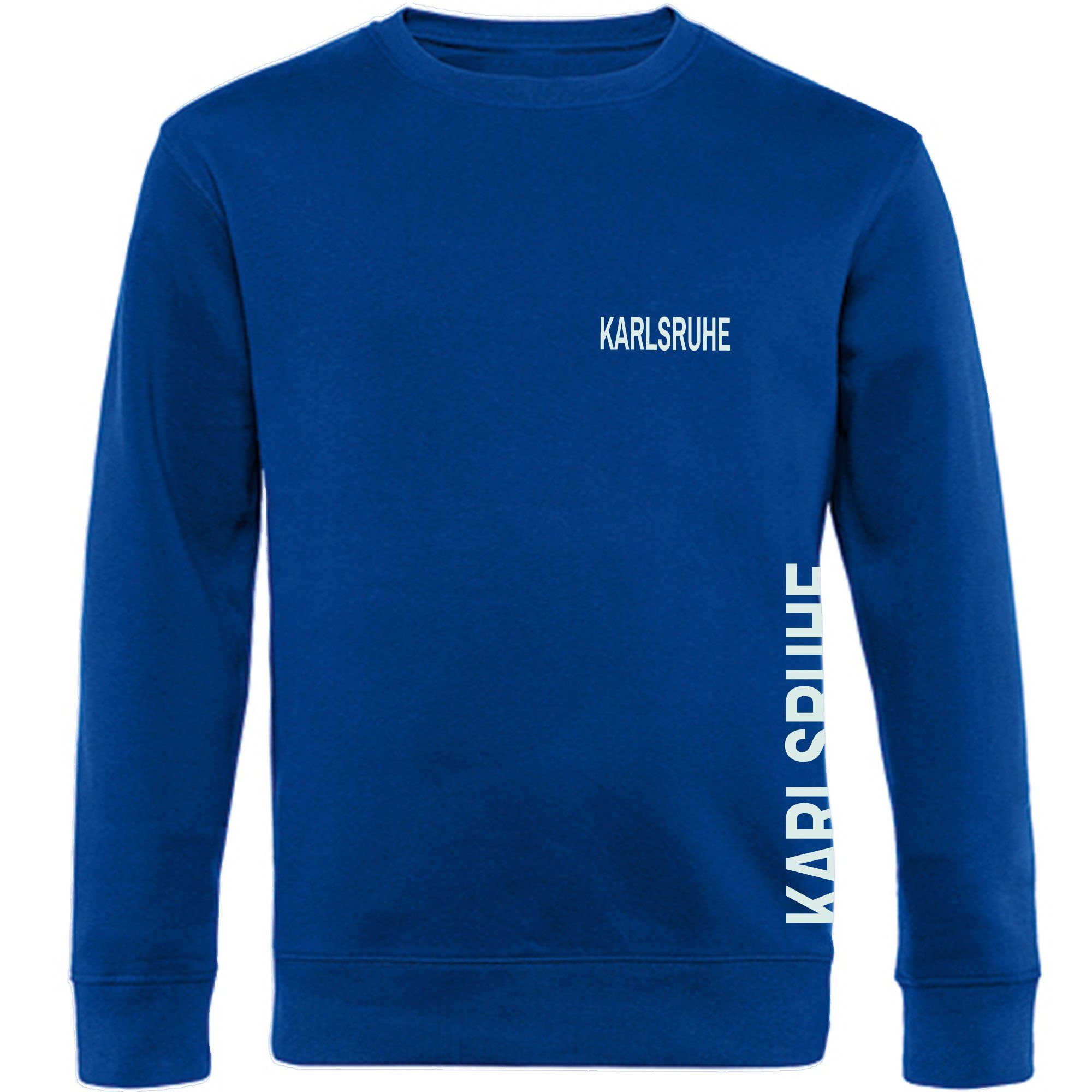 multifanshop Sweatshirt Karlsruhe - Brust & Seite - Pullover