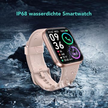 SKG Smartwatch (1,69 Zoll, Android iOS), Alexa Eingebaut Telefonfunktion Fitnessuhr Schrittzähler Wasserdicht