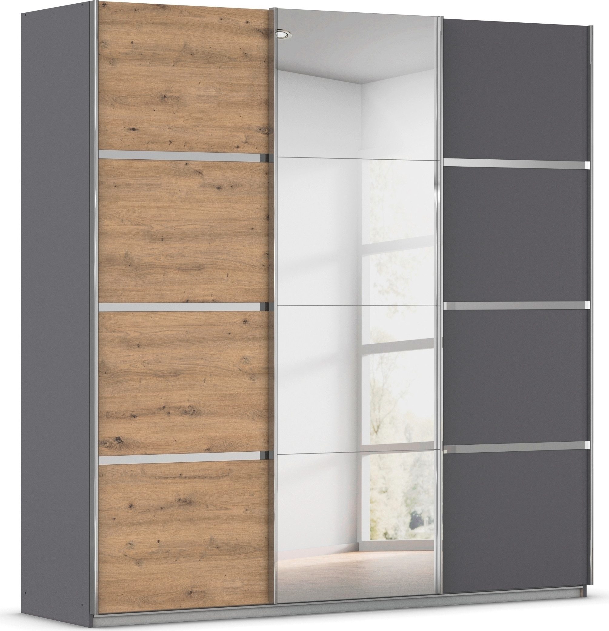 OTTO home Kleiderschrank Mehrzweckschrank Aktenschrank Möbel Mietswohnung Schlafzimmer AVOLA (3 verschiedene Ausstattungen BASIC/CLASSIC/PREMIUM (inkl. SOFT-CLOSE) mit eleganten Zierleisten in Chrom, Schwarz oder Weiß MADE IN GERMANY