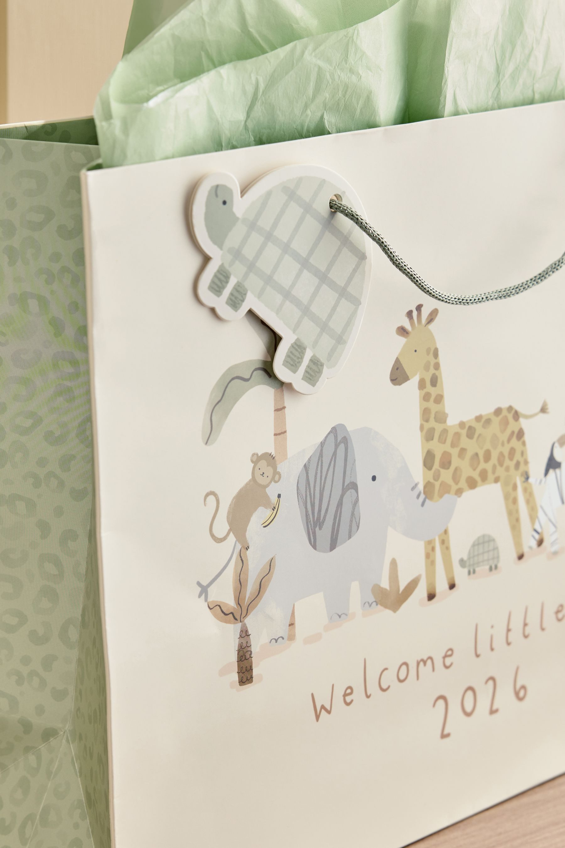 Next Geschenkpapier Geschenktüte und Karte, Safari Born in 2026, (1St)