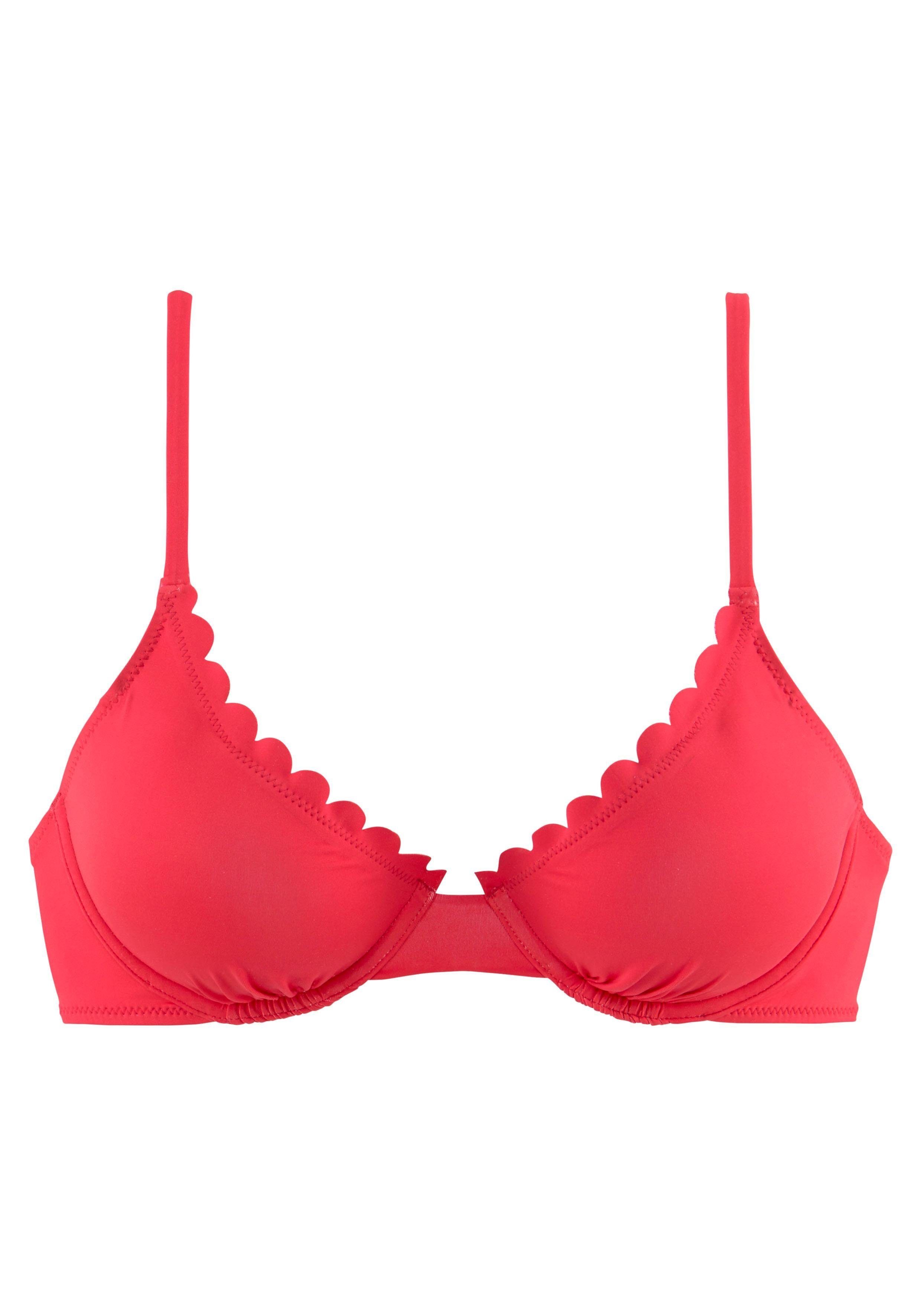 LASCANA Bügel-Bikini-Top Scallop mit Wattierung mehr