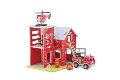New Classic Toys® Spielzeug-Feuerwehr Feuerwehrhaus Feuerwache Set mit Figuren