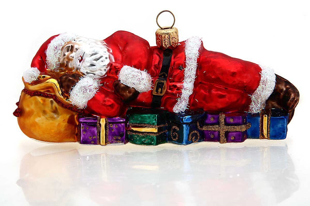 mundgeblasen handdekoriert Weihnachtskontor Dekohänger Christbaumschmuck Hamburger Weihnachtsmann, - Schlafender -