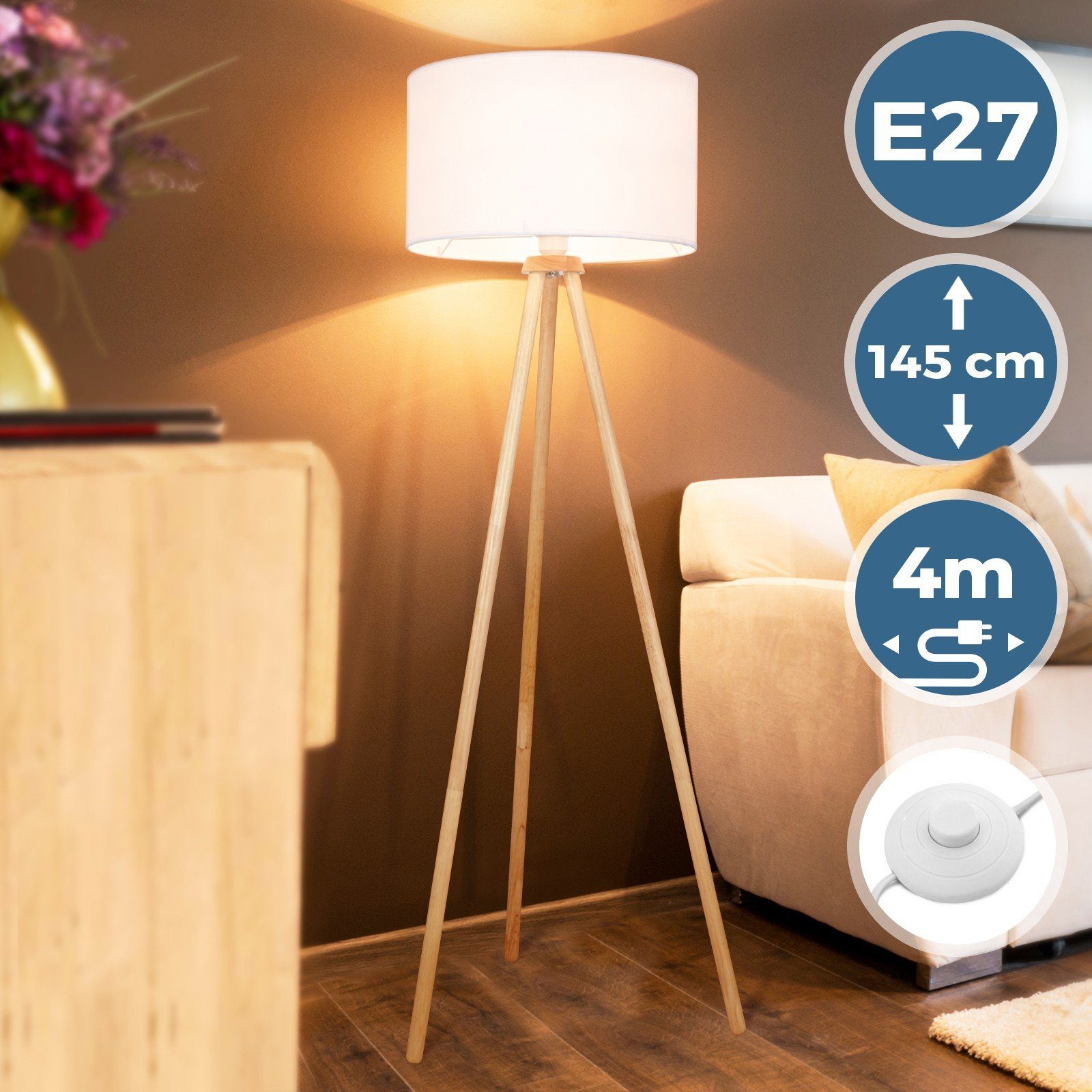 Jago Stehlampe Tripod Stehlampe - LED, günstig online kaufen