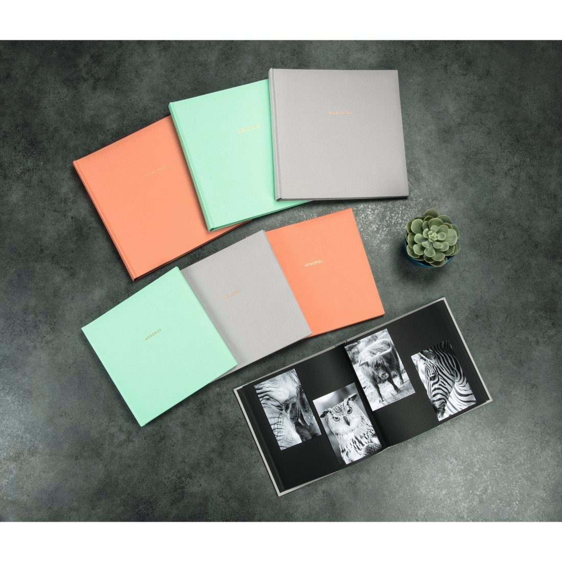 Album 25x25 50 mint Hama cm, "Memories", schwarze Fotoalbum Seiten Buch