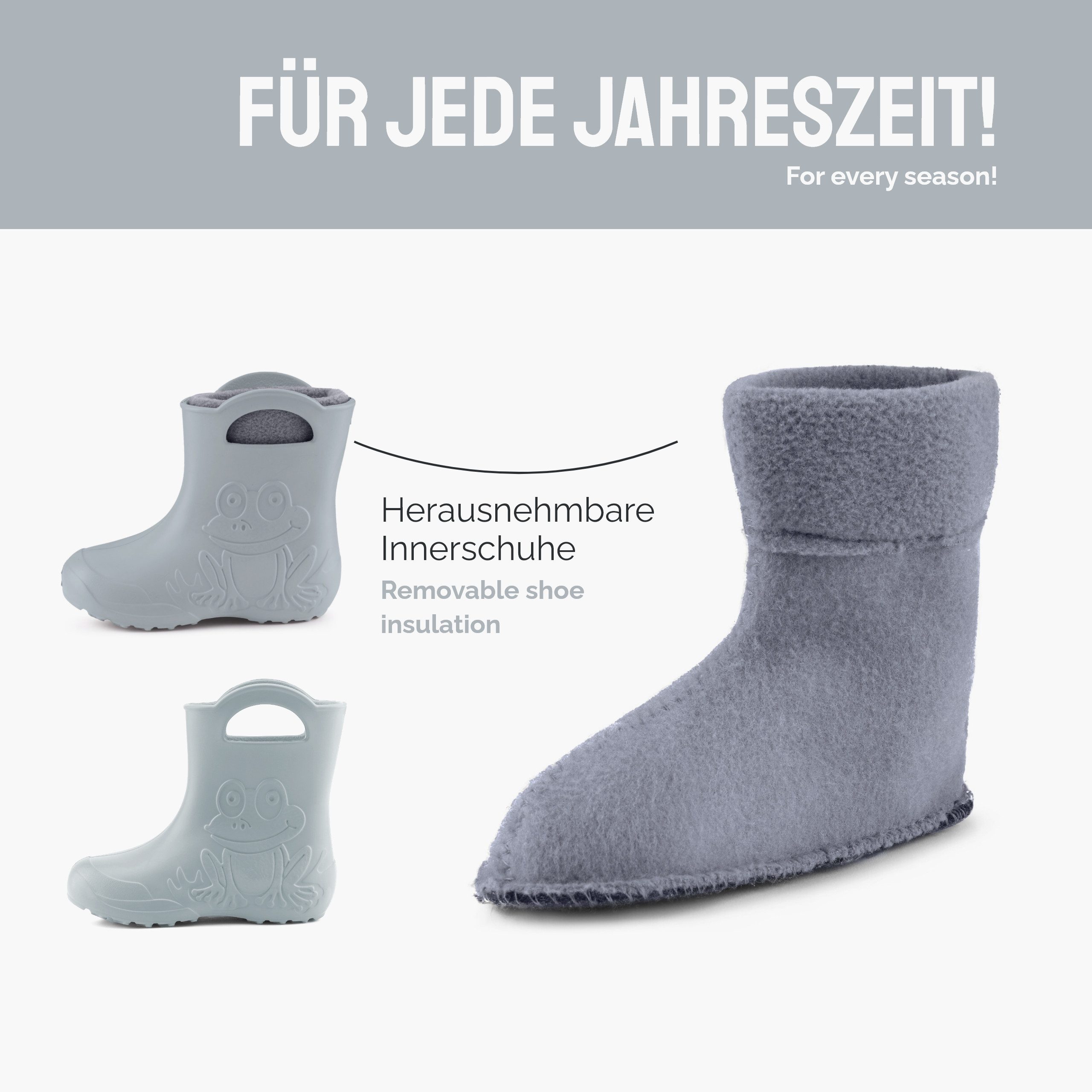 Ladeheid Kinder EVA federleichte Regenschuhe LA-CA-03 Gummistiefel mit herausnehmbares Innenfutter – Bild 4 von 5