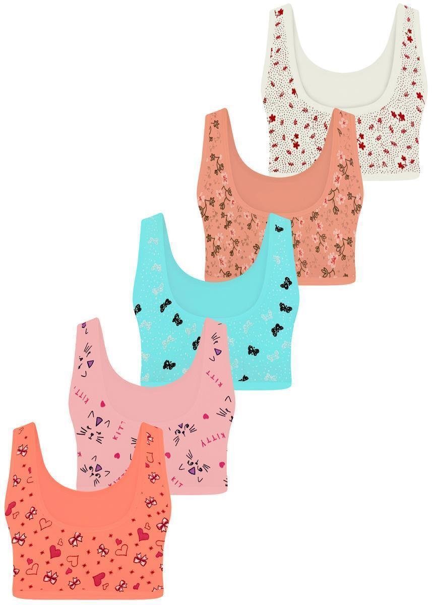 LOREZA Bustier 5er Set Mädchen Bustier BH - Mix - Bunt (Set, 5-tlg., 5er-Pack)