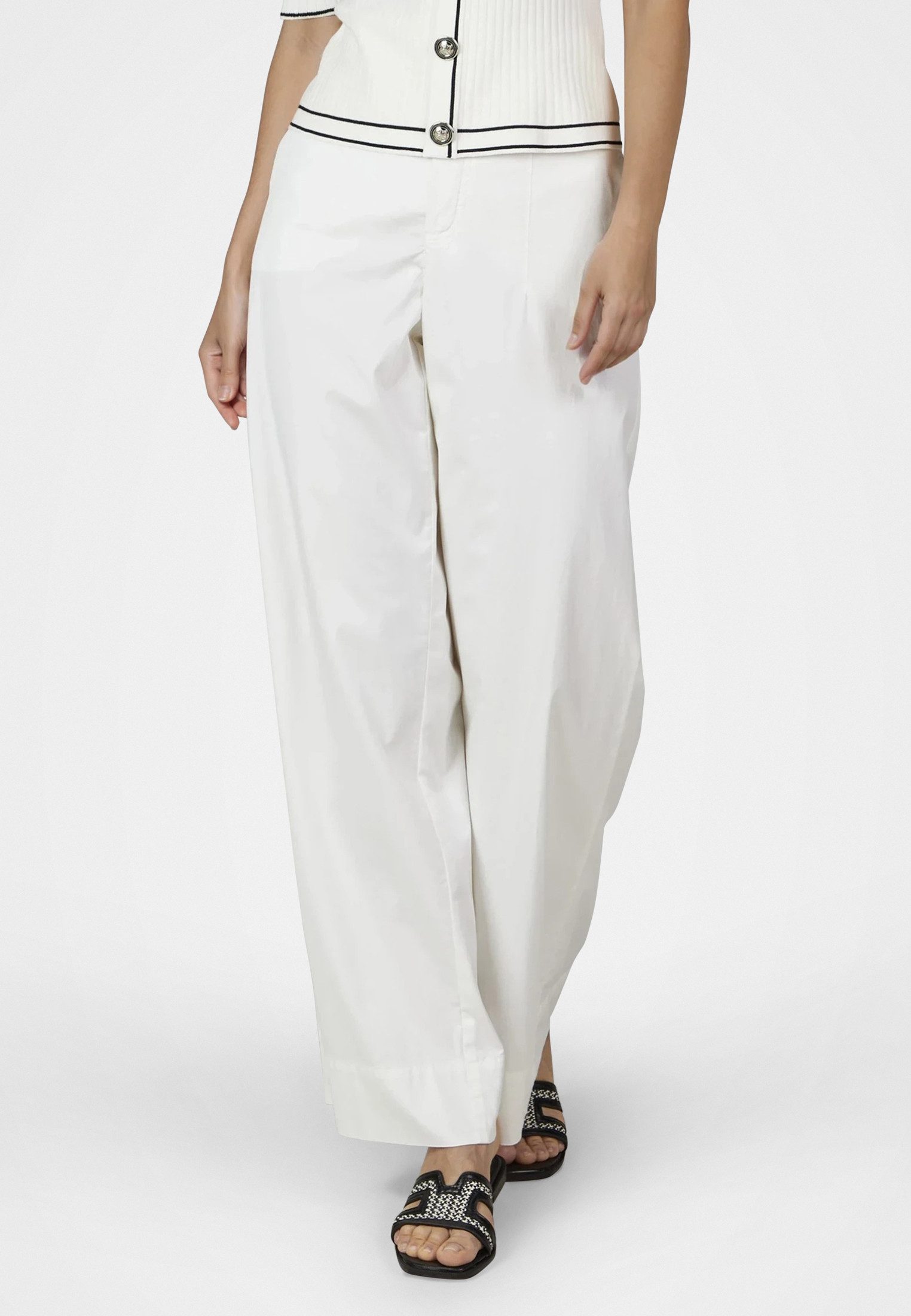 MARC AUREL Bundfaltenhose mit weitem Bein