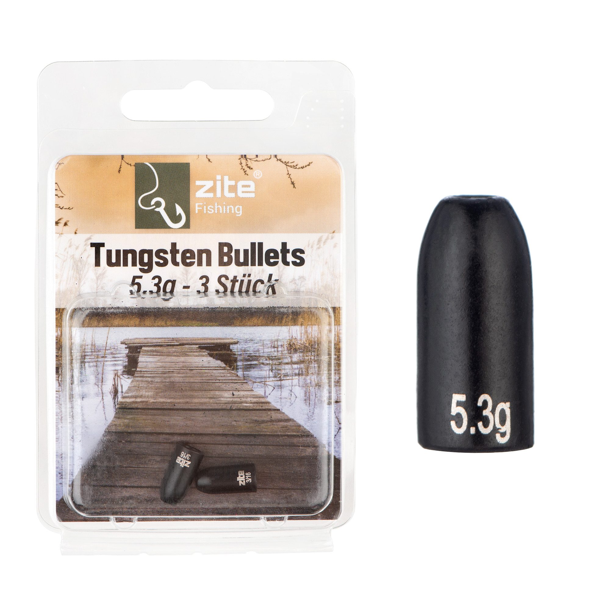Angelgewicht Tungsten Bullet-Gewichte 3,5-14g Matt-Schwarz Texas- & Carolina-Rig