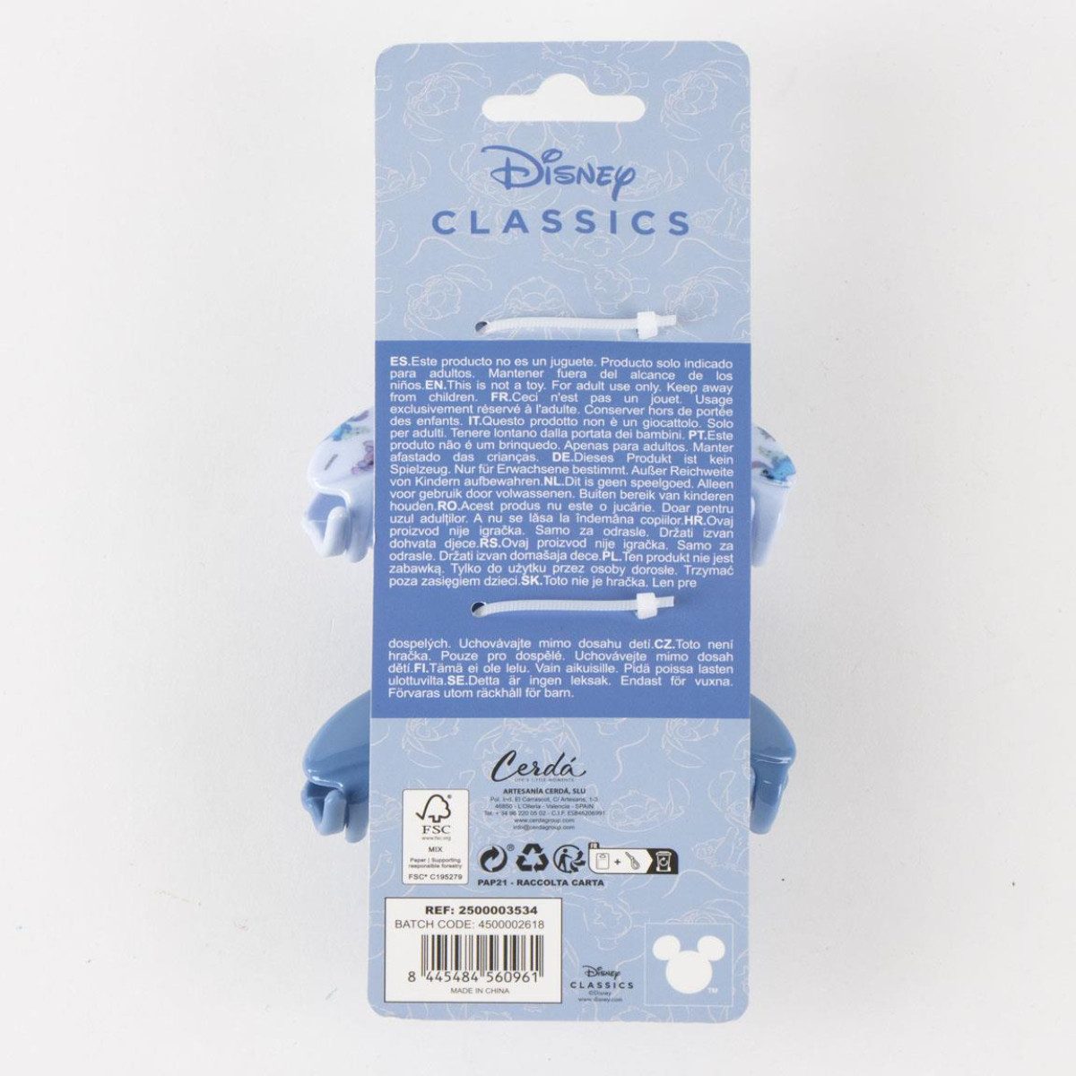 Cerda Haarspange Disney Stitch Haarspangen – 2er Set Haarklammern für Erwachsene
