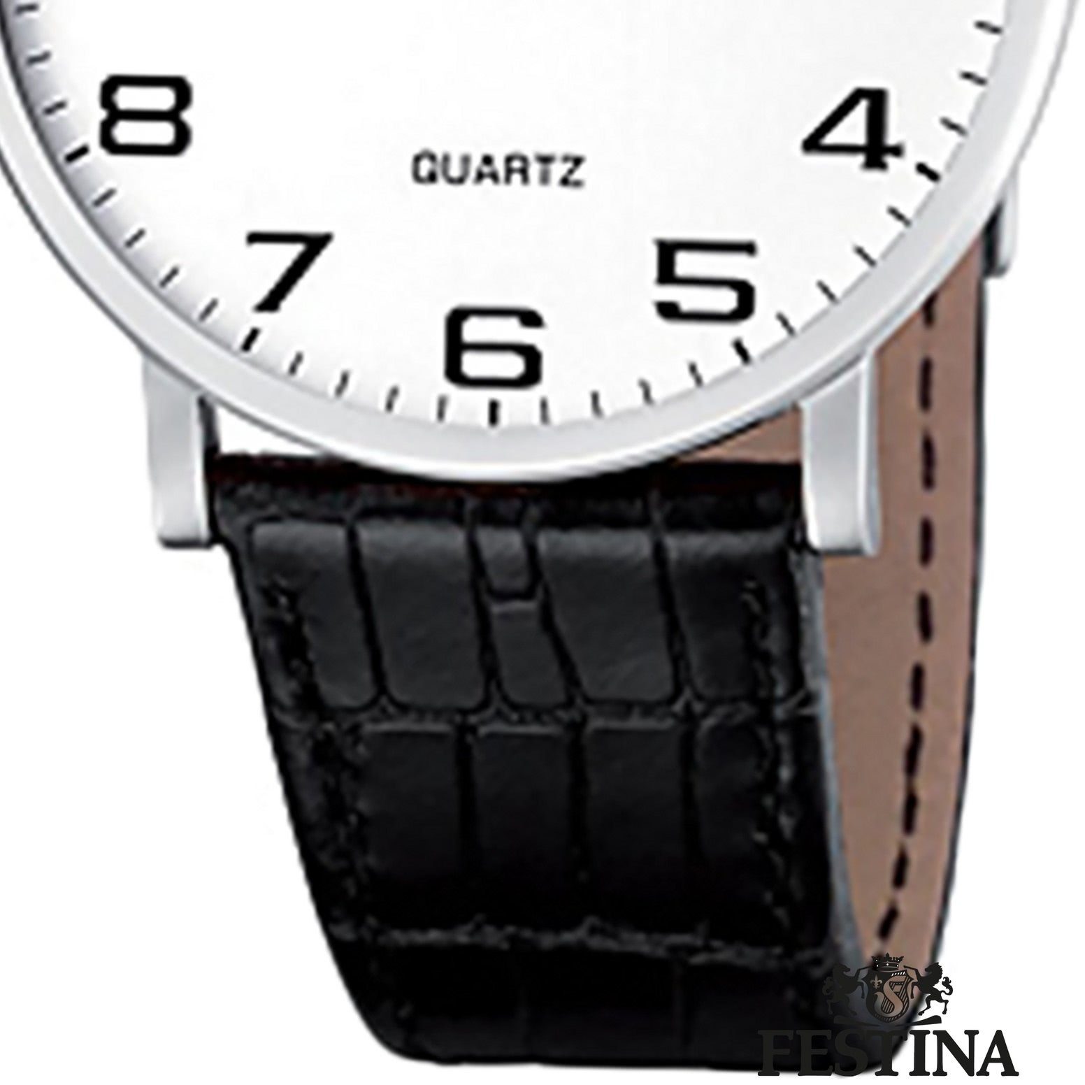 Festina Quarzuhr Festina Herren Uhr F16476/1 Analog Leder, (Analoguhr), Herren Armbanduhr rund, Lederarmband schwarz