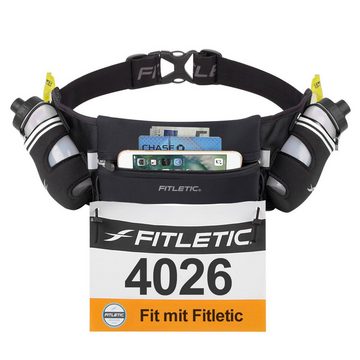 Fitletic Laufgürtel HYDRA 16 - Laufgürtel mit Trinkflaschen (2x 250ml), Laufgürtel, Trinkgürtel, Lauftasche, Running Belt, Hüfttasche für Jogging, Laufen, Walking, Marathon Premium Laufausrüstung