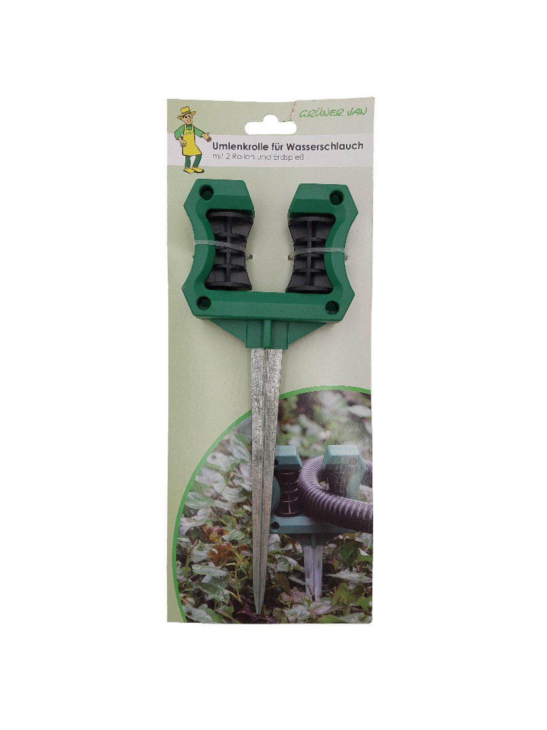 BURI Umlenkrolle Umlenkrolle für Gartenschlauch mit 2 Rollen und Erdspieß