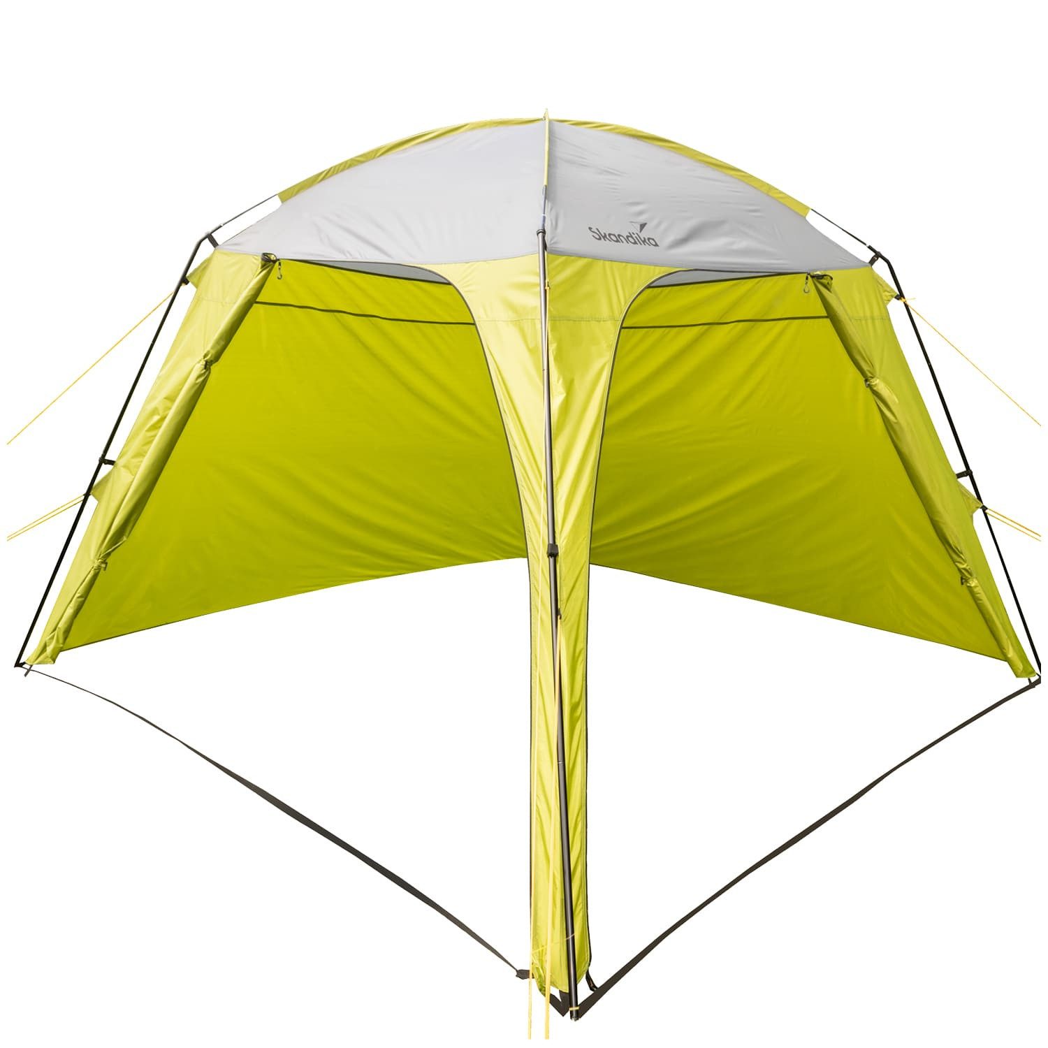 Skandika Pavillon Inari 300, Camping Wohnzelt mit integrierten Seitenwänden, Praktischer für den Garten, 2 feste Wände, 2 große Panoramatüren