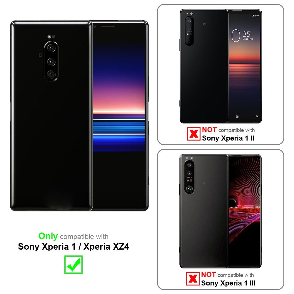Cadorabo Handyhülle für Sony Xperia 1 / Xperia XZ4 Hülle Sony Xperia 1 / Xperia XZ4, Hülle Schutzhülle Blumen Flower mit Standfunktion Kartenfach Magnet