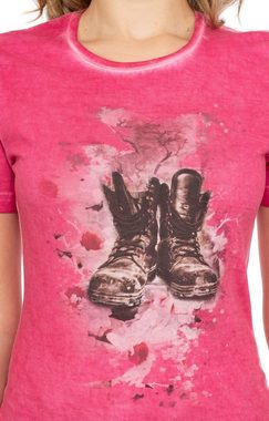 Almgwand Trachtenshirt T-Shirt BRUNNENBERGALM pink