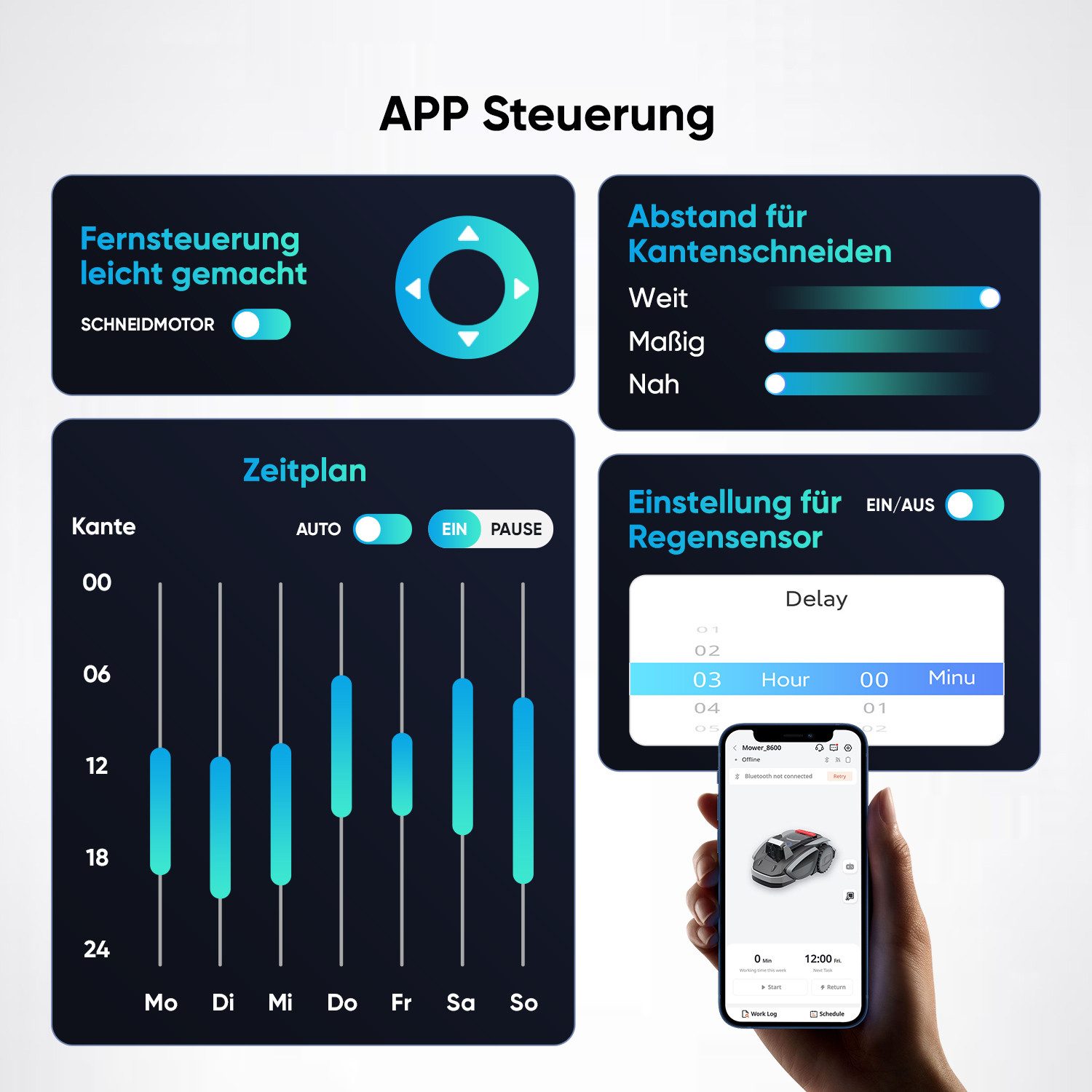 Sunseeker robotic lawnmower V3, for lawns up to 600 m², (package)