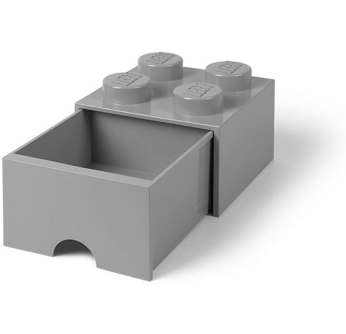 Room Copenhagen Aufbewahrungsbox Lego - Aufbewahrungsbox im Legostein Design mit einer Schublade - grau