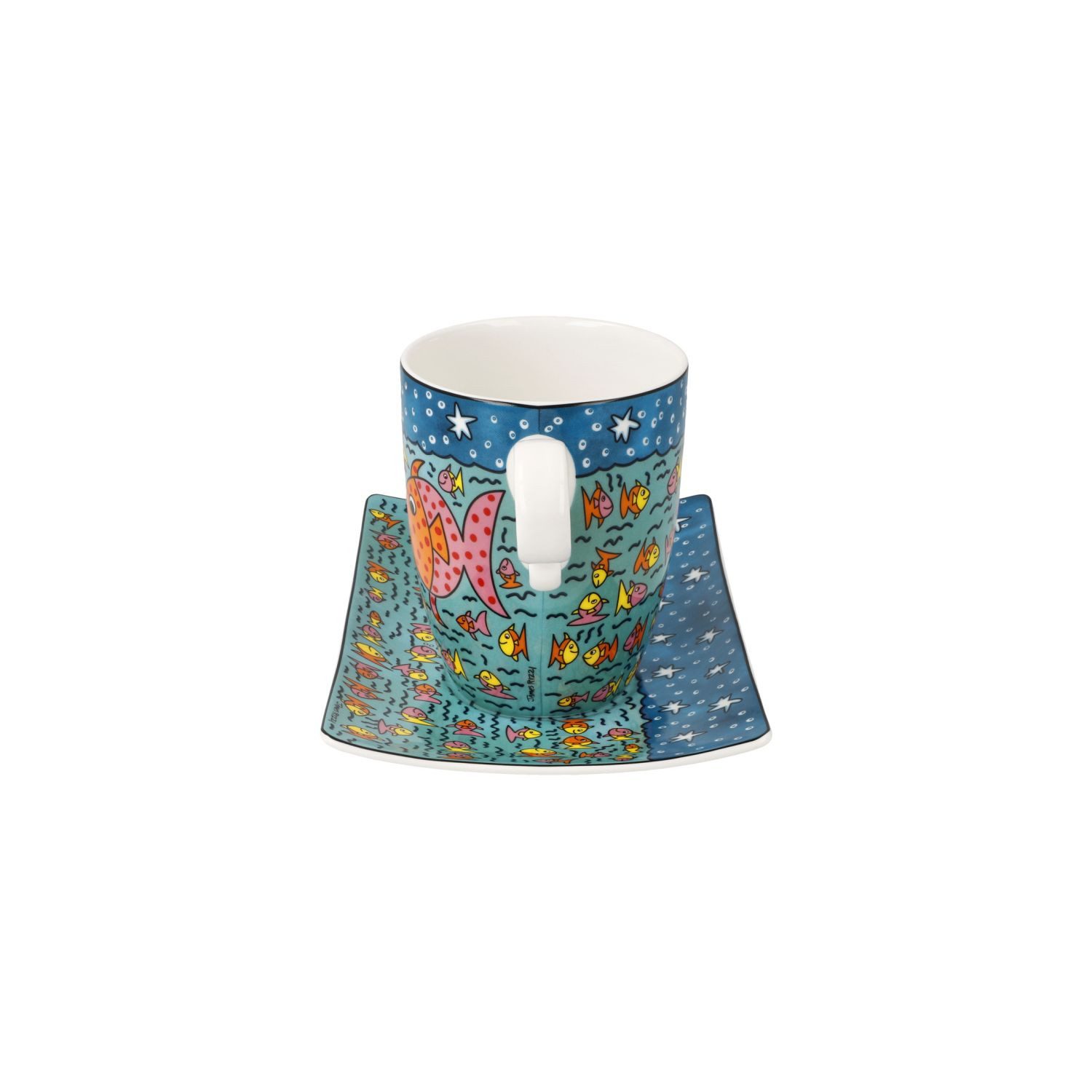 Goebel Tasse James Rizzi, Fine Bone China, in Geschenkbox, Bunt, Family of Fish, H: 11cm