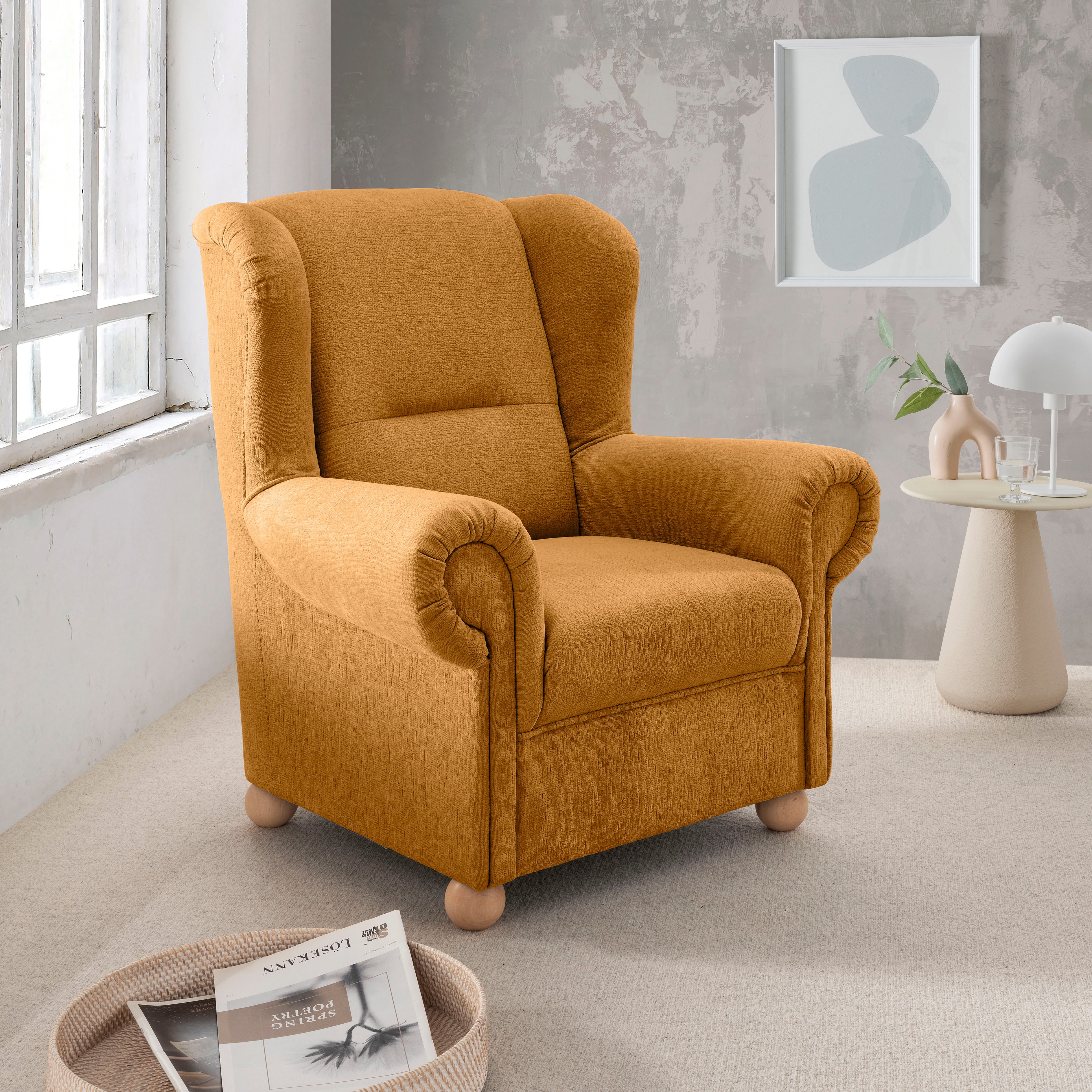 Home affaire Ohrensessel Torello Relaxsessel, toller Sitzkomfort, Breite 92cm, hohe Rückenlehne (1-St)