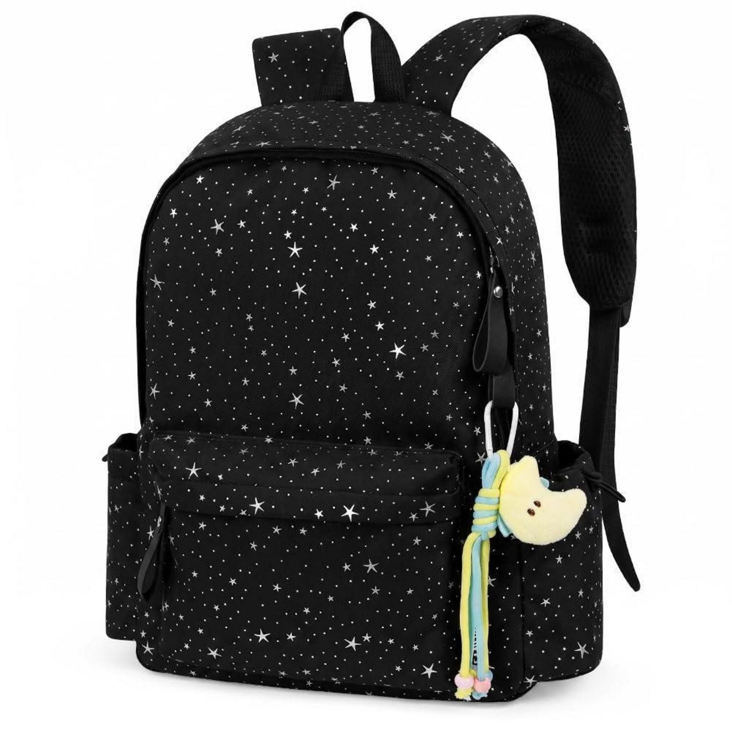 LuxusKollektion Schulrucksack Schulrucksack Teenager Mädchen Schwarz 15,6 Zoll Laptop