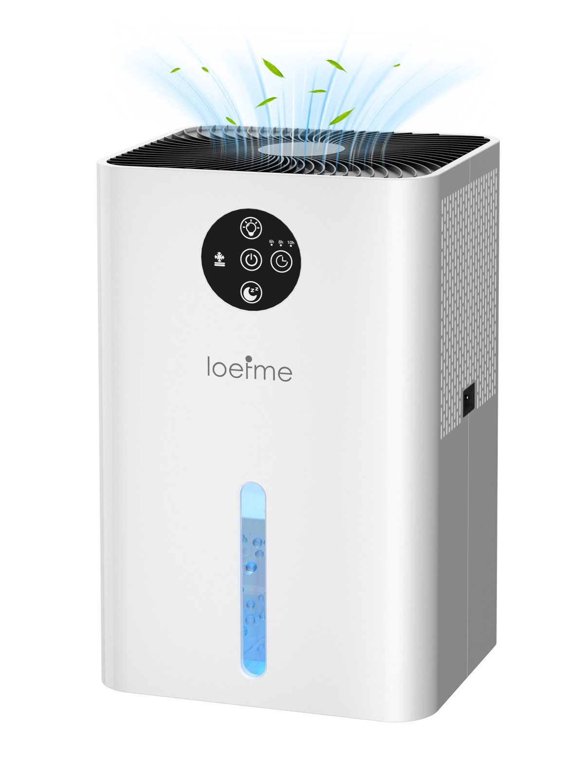 loefme Luftentfeuchter Luftentfeuchter Elektrisch Raumentfeuchter Entfeuchter, für 20 m³ Räume, Entfeuchtung 0,45 l/Tag, Tank 1,80 l, Leise Schlafzimmer Badezimmer 7 Farbige Licht Gegen Feuchtigkeit