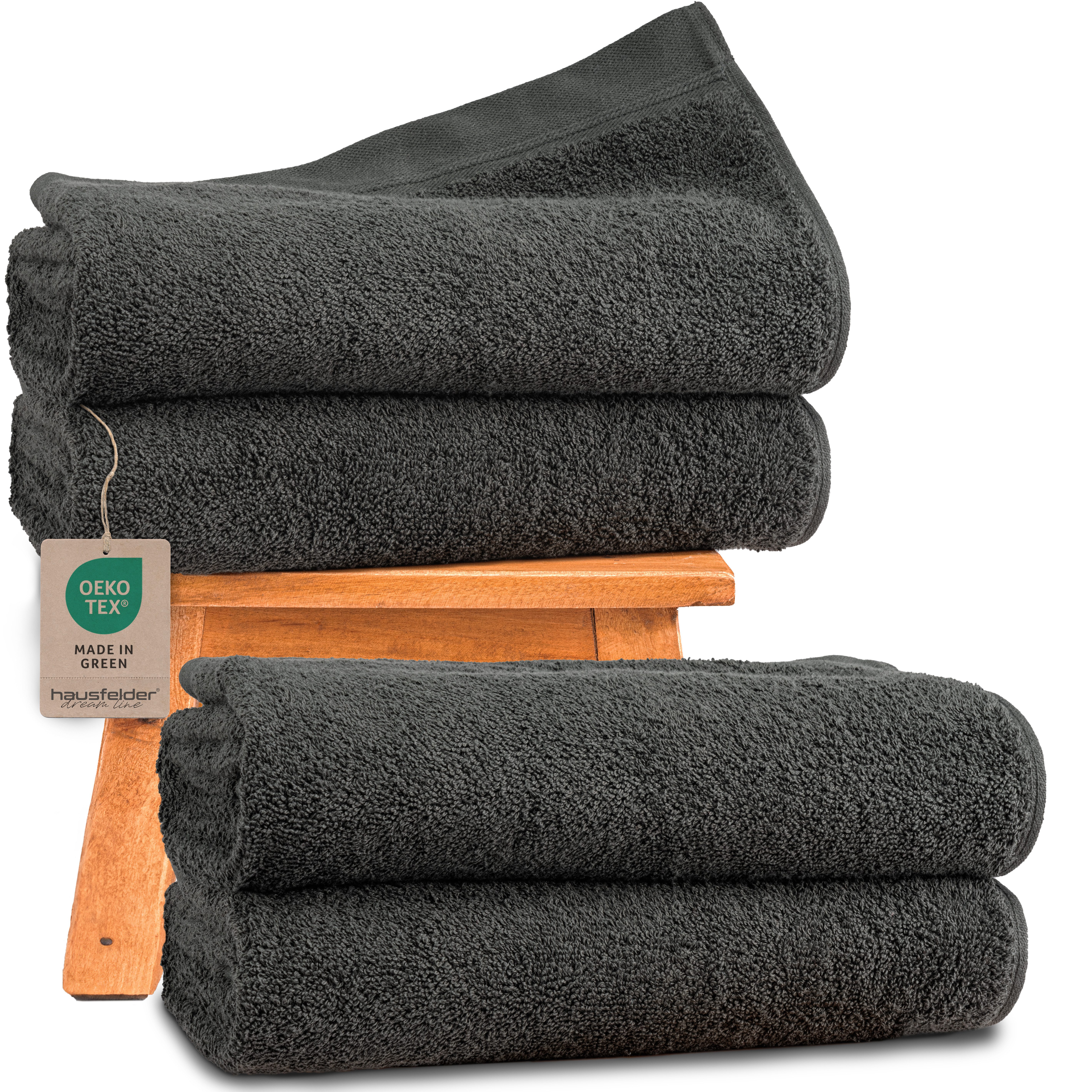 Hausfelder Duschtücher Badetücher 4er Set (Anthrazit, günstig online kaufen