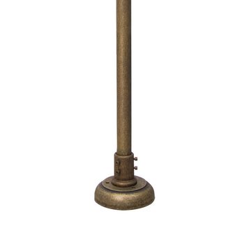 Licht-Erlebnisse Außen-Stehlampe AMALFI, ohne Leuchtmittel, 150 cm E27 IP44 in Bronze Antik matt Garten Hof Glas Messing Maritim