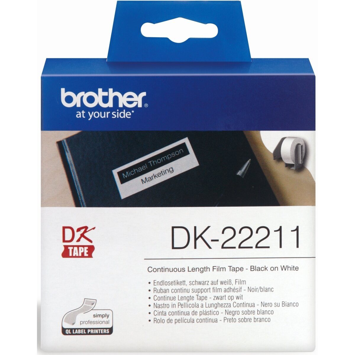 Brother Etiketten DK-Endlos-Etiketten 29mm x 15,24m weiß Folie