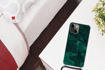 MuchoWow Handyhülle Marmor - Limone - Grün - Strukturiert - Marmoroptik, Handyhülle Telefonhülle Apple iPhone 13 Mini