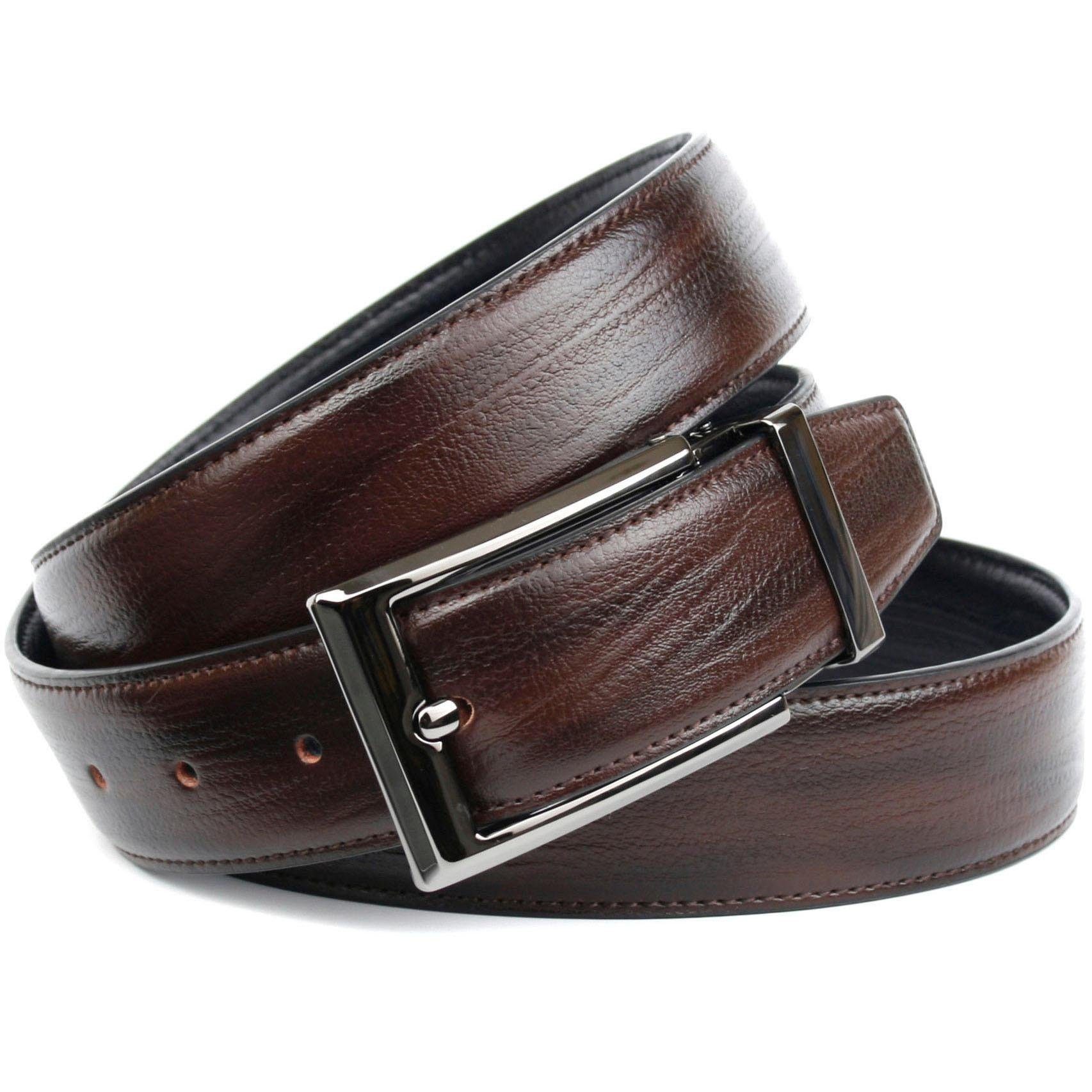 Anthoni Crown Ledergürtel Wendegürtel in dunkelbraun und schwarz günstig online kaufen
