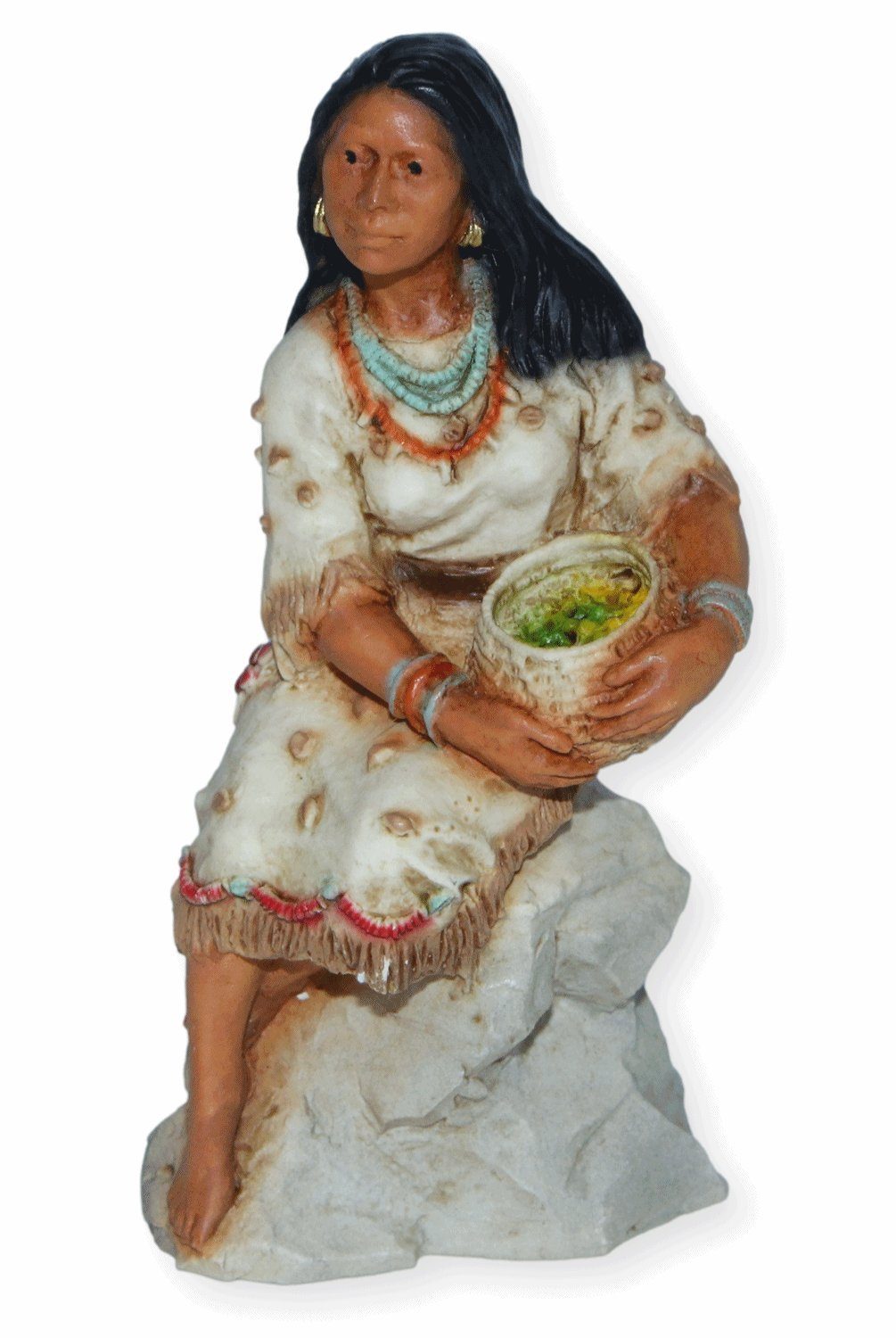 Castagna Dekofigur Native American Figur Pocahontas H 12,5 cm auf Felsen Castagna