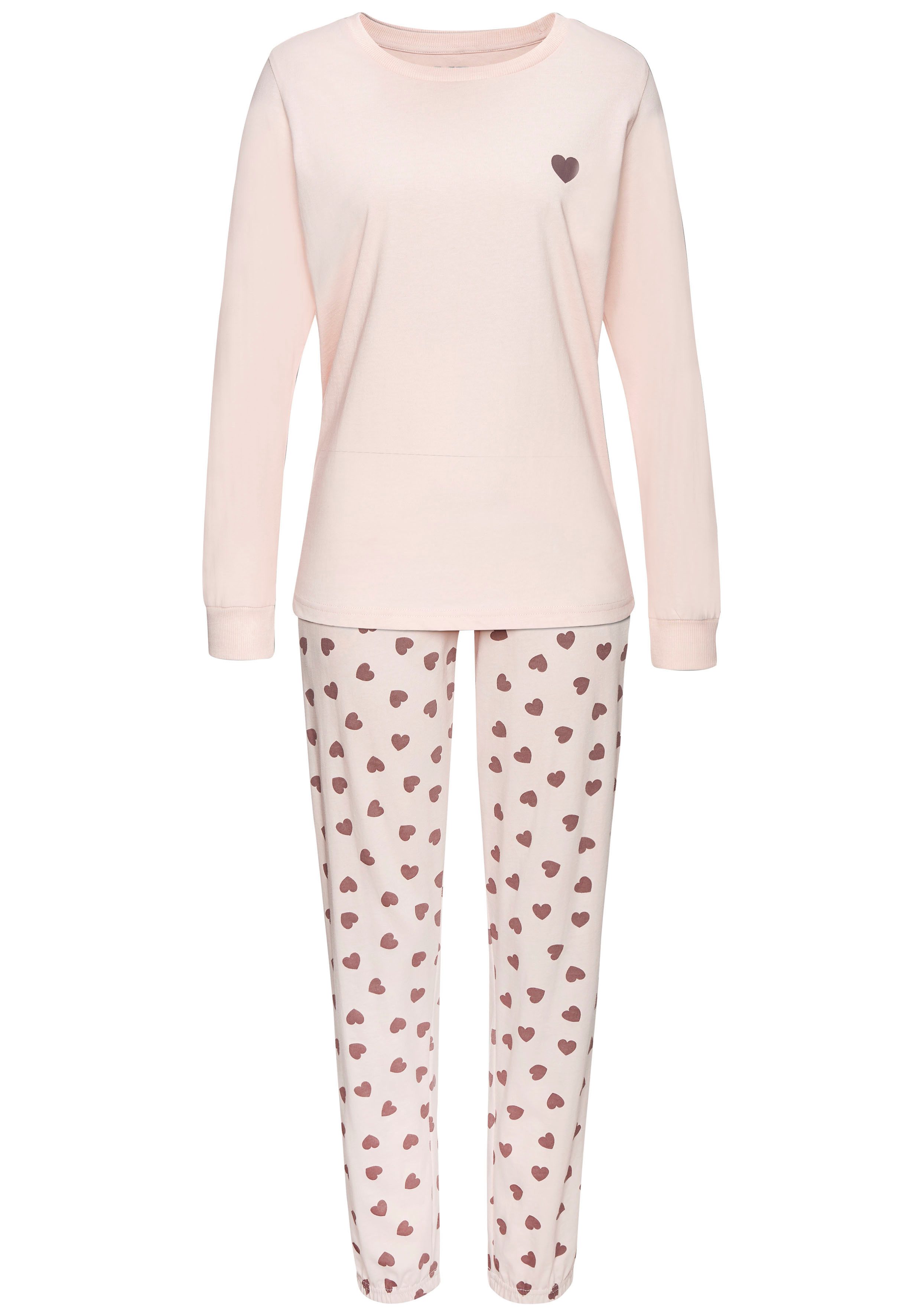 Vivance Dreams by Lascana Pyjama (Set, 2 tlg) mit süßem Herzmuster. Reduzierter Preis € 29,99. Unverbindliche Preisempfehlung € 39,99