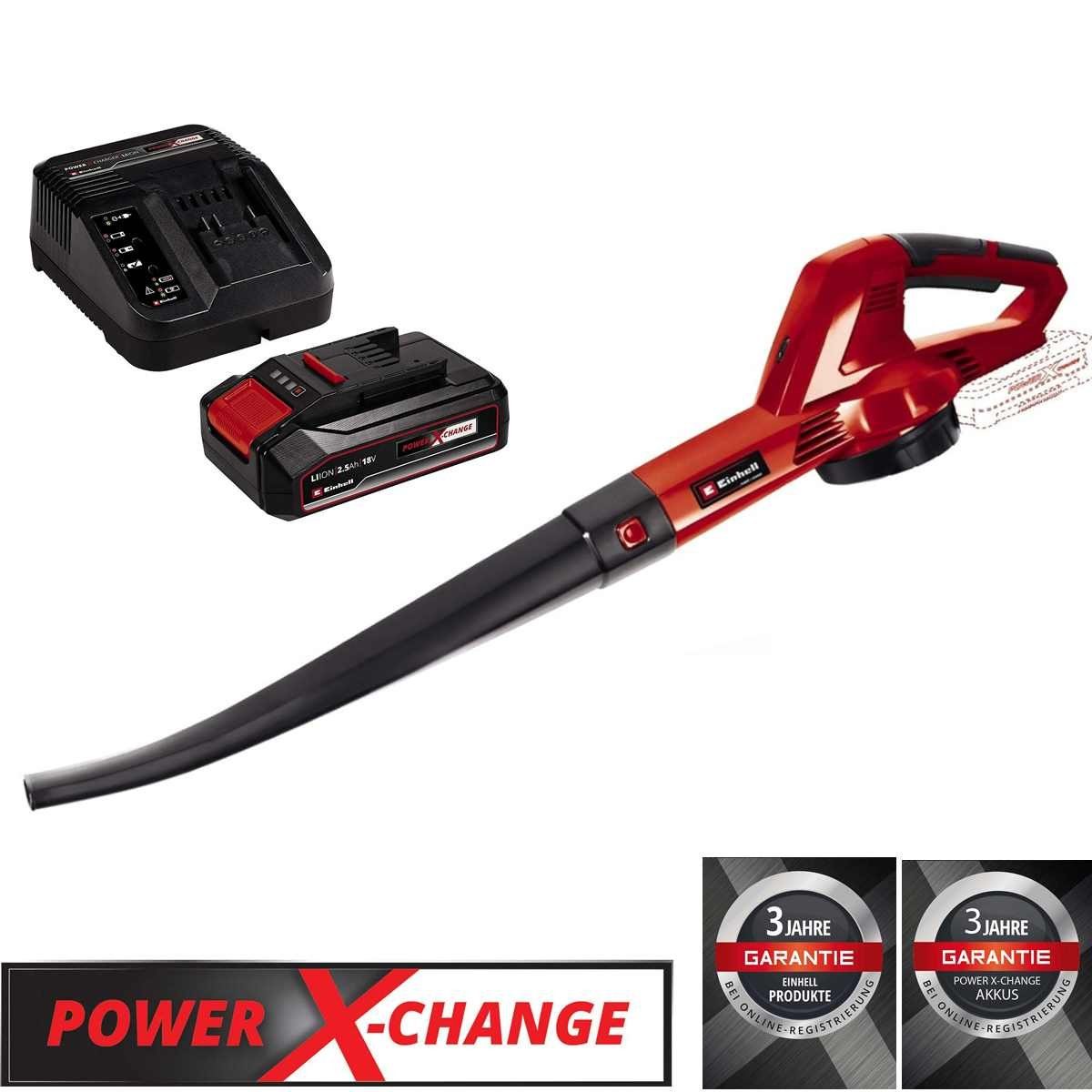 Einhell Akku-Laubbläser Akku-Laubbläser GC-CL 18 Li E + Akku 2.5 Ah / Ladegerät – Bild 3 von 5