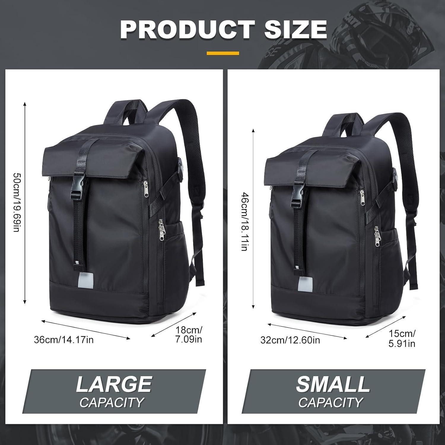 LuxusKollektion Rucksack Motorrad Rucksack Wasserdicht Helmrucksack Herren Damen H-schwarz S