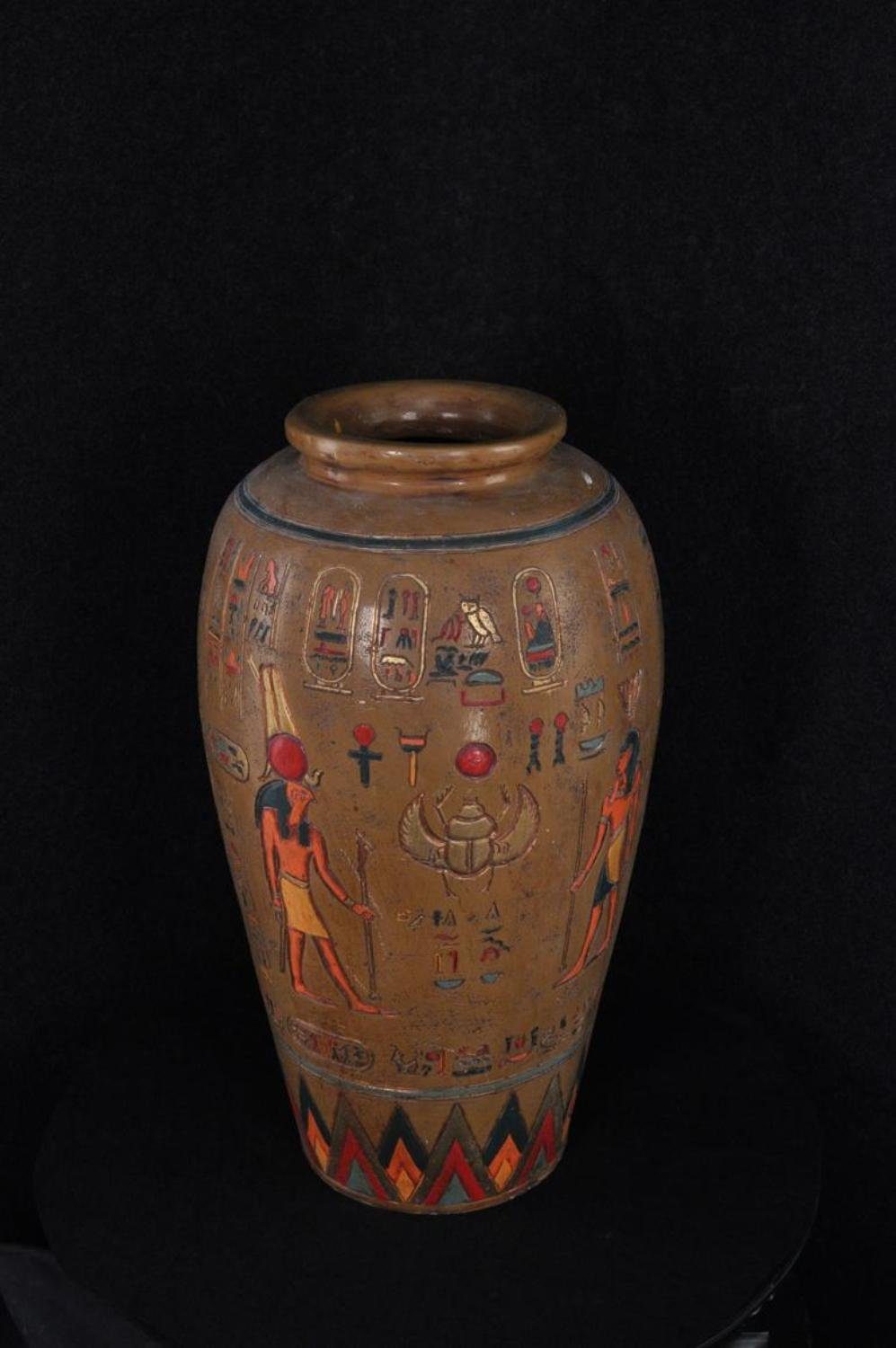 JVmoebel Skulptur Deko Tisch XXL Ägyptische Vase 63cm Blumen Vasen Boden Dekoration