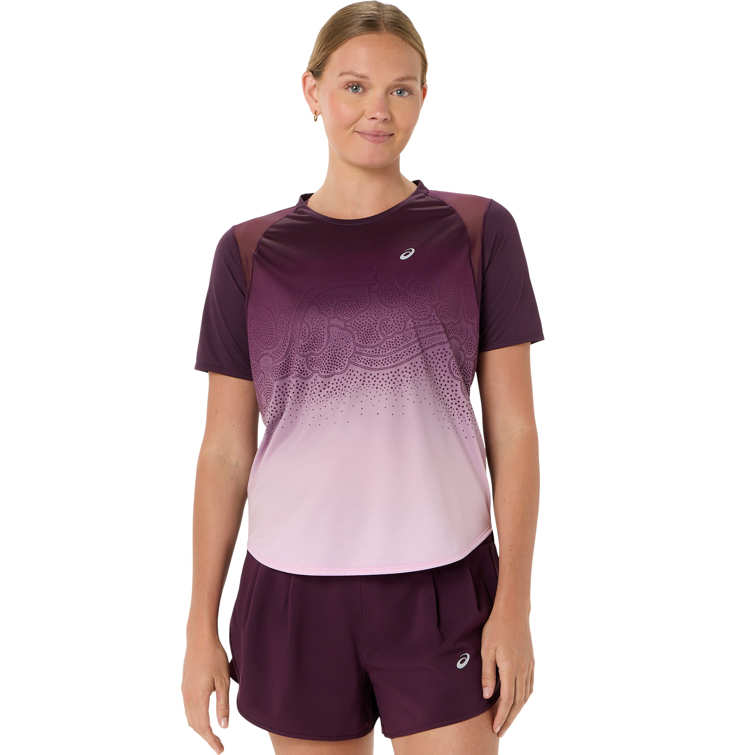 Asics Laufshirt ROAD FADE SS TOP mit Grafik-Print auf der Vorderseite, atmungsaktives Material