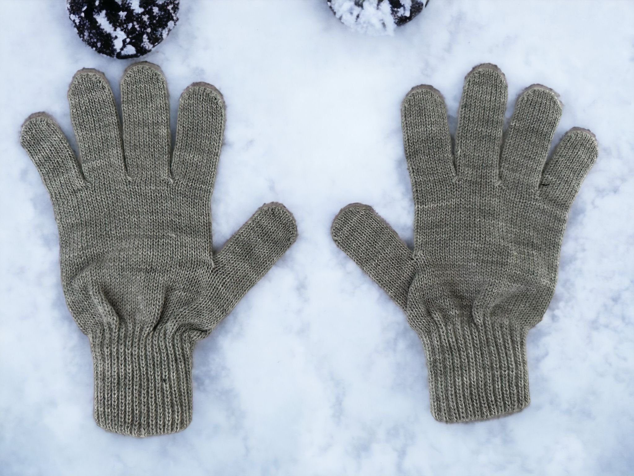 herémood Strickhandschuhe Handschuhe Winterhandschuhe Rippstrick Strickhandschuhe Herren Damen Grau