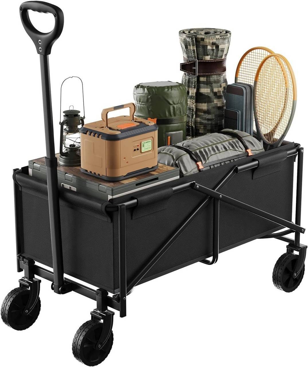 Woltu Rollwagen, (1 St), Faltbarer Gartenwagen, Verstellbarer Griff, für den Außenbereich