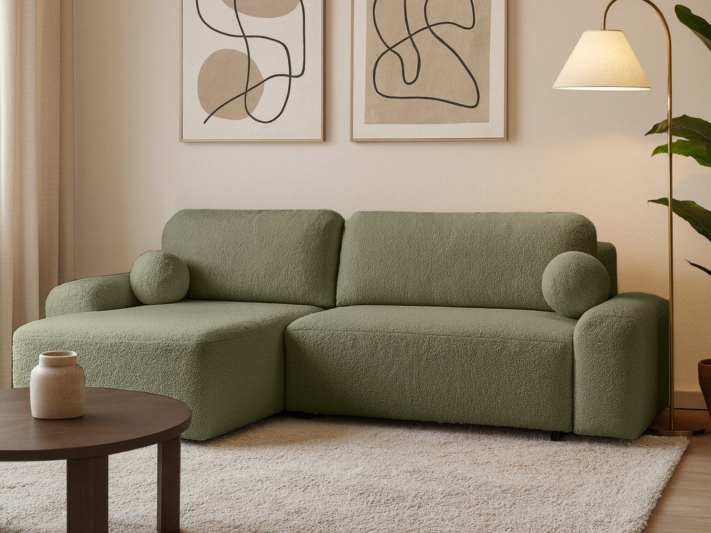 Beautysofa Ecksofa Noel mit universelle Ottomane, mit Bettfunktion und Bettkasten