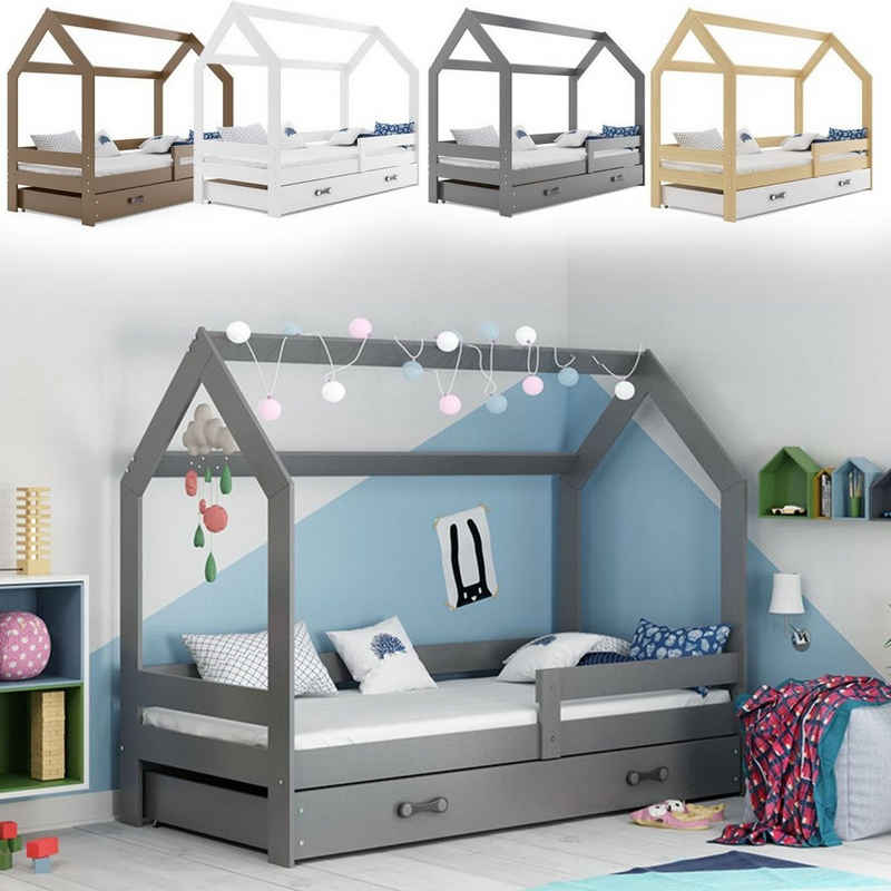 pressiode Hausbett »Kinderbett mit Schublade Hausbett Haus Holz Bettenkauf 160x80cm«