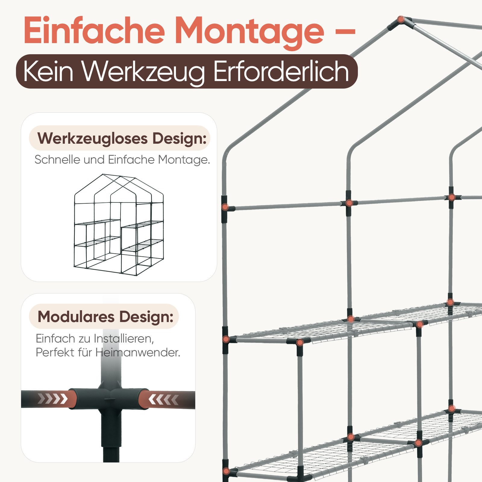 Sekey Gewächshaus Begehbares Foliengewächshaus mit 8 Regalebenen, Treibhaus günstig online kaufen