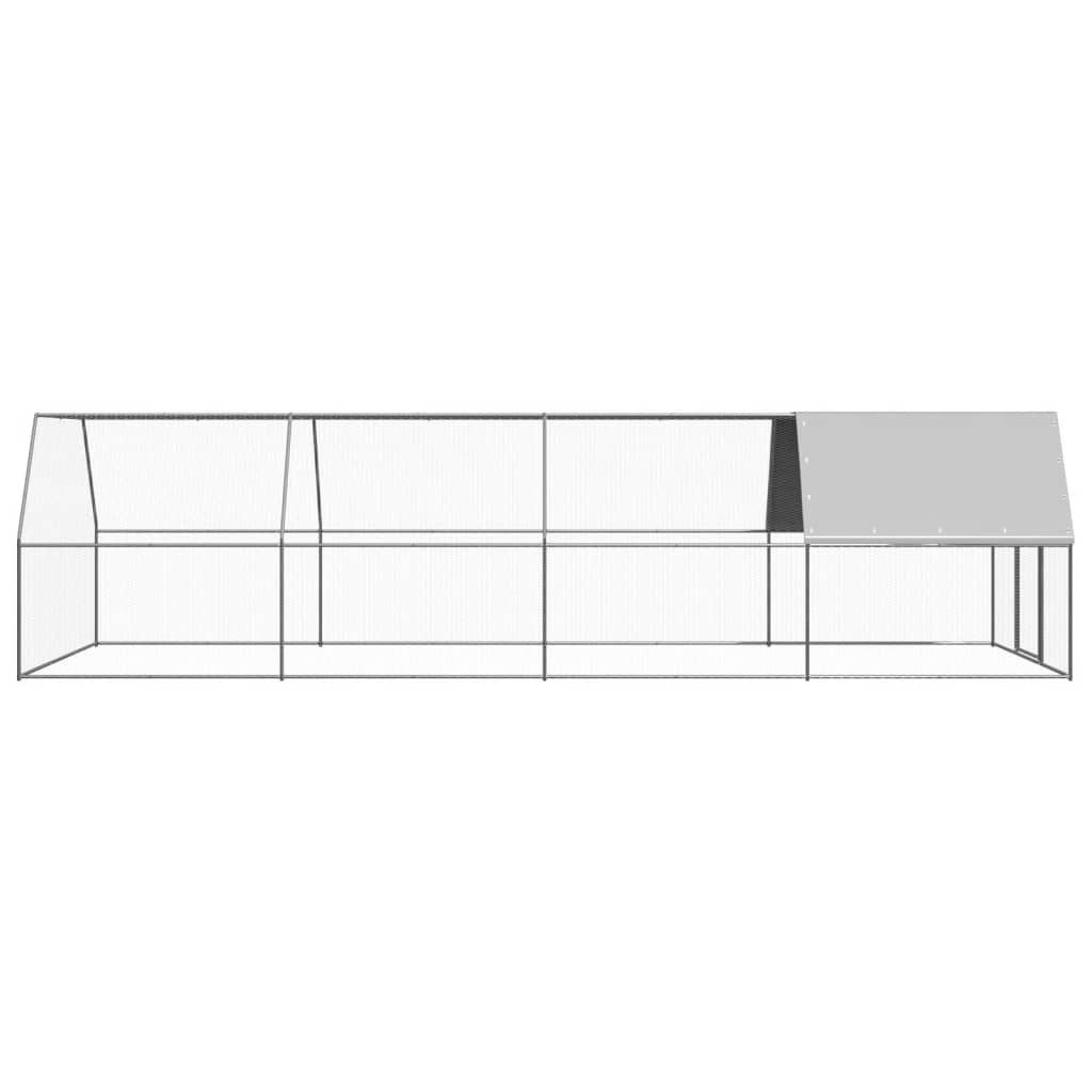vidaXL Hühnerstall, Outdoor-Hühnerkäfig 3x8x2 m Verzinkter Stahl