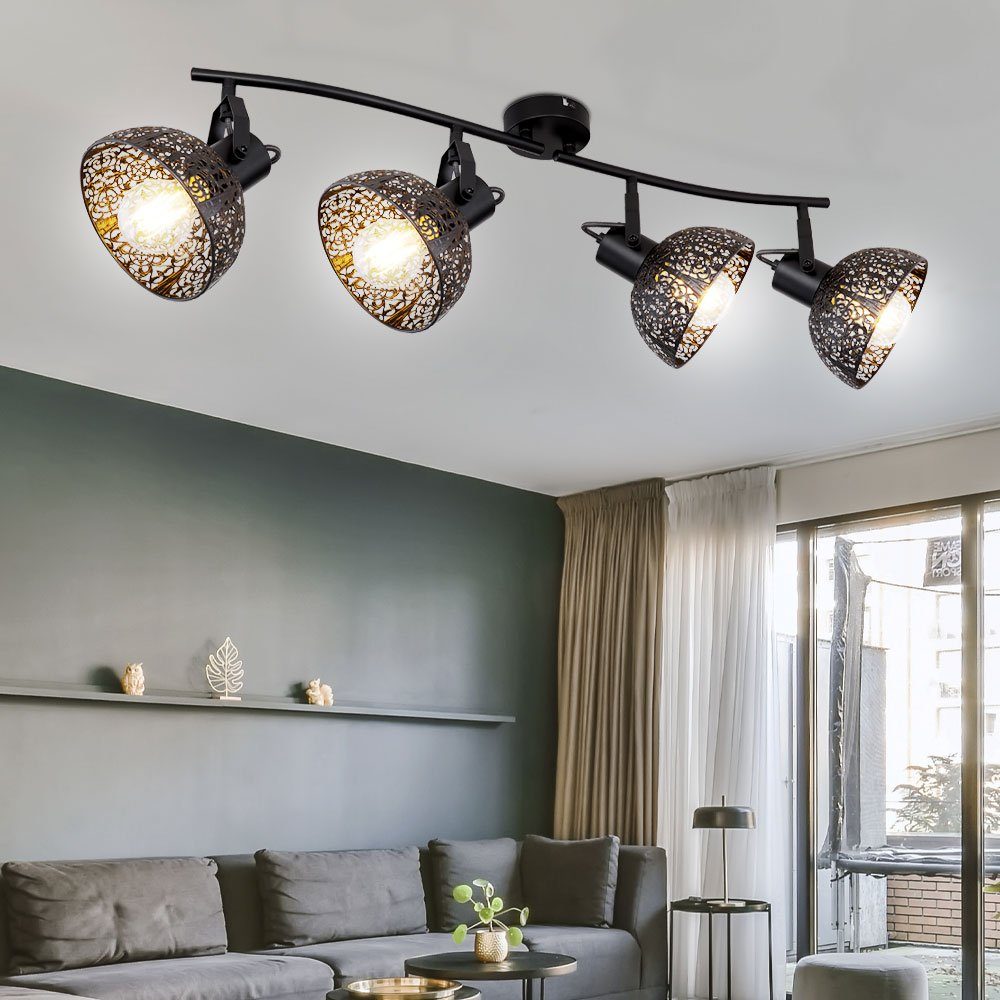 LED inklusive, Ess Zimmer Retro Wohn Warmweiß, Dekor Lampe Decken Deckenspot, im etc-shop verstellbar Leuchtmittel Strahler Spot