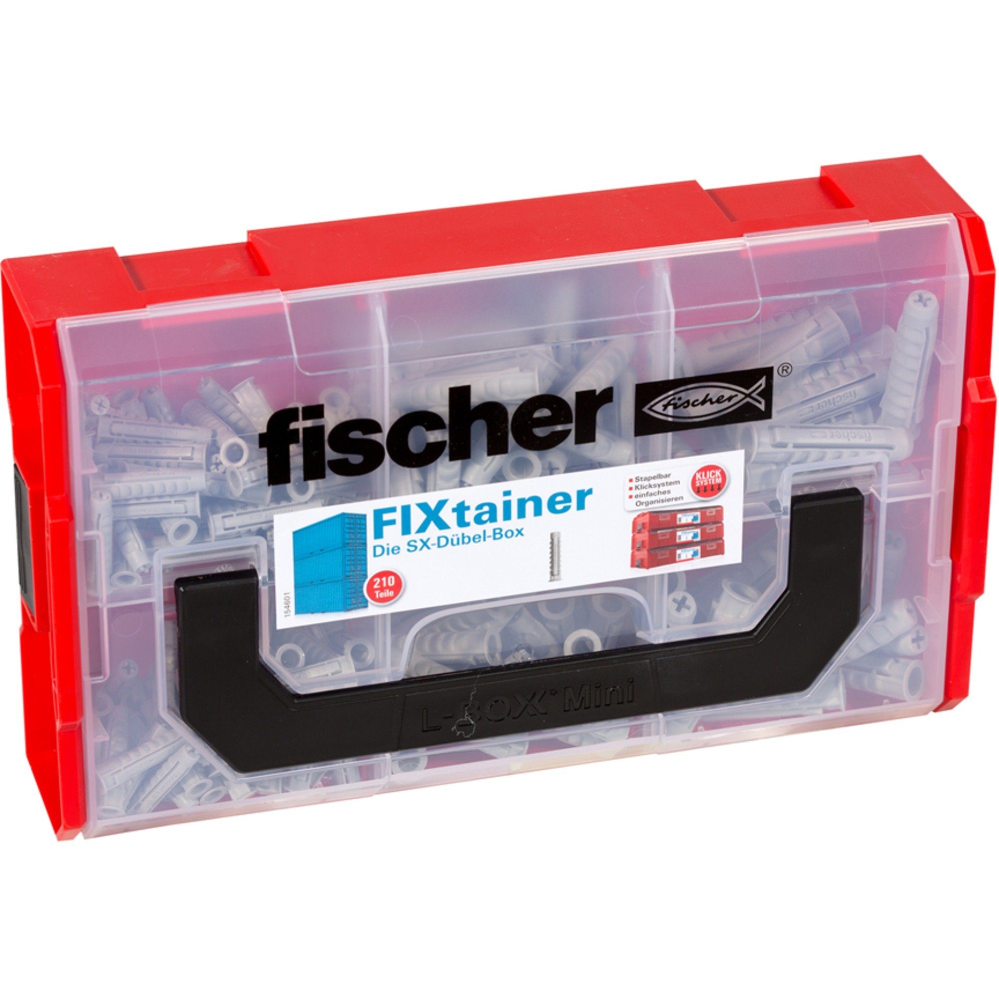 Universaldübel fischer FixTainer SX Dübel-Box, (210-teilig)