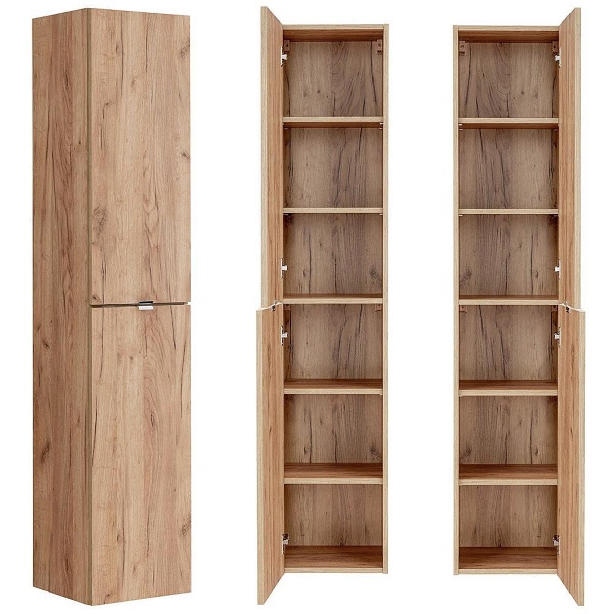 Lomadox Hochschrank TOSKANA-56 Badezimmer in Wotaneiche günstig online kaufen