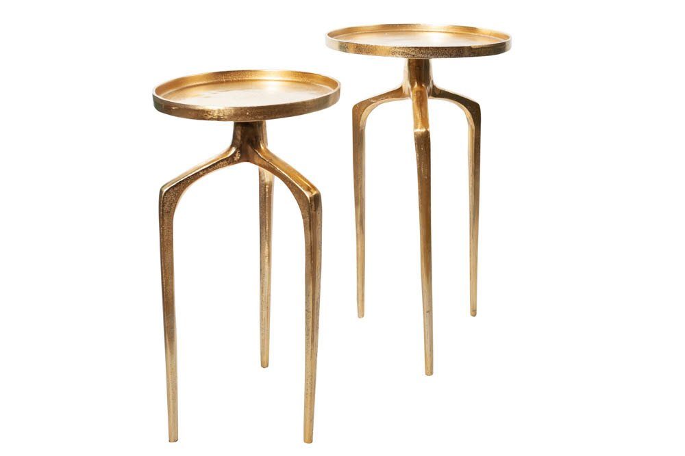 riess-ambiente Beistelltisch ABSTRACT Ø60cm gold (Set, 2-St), Wohnzimmer · Metall · rund · Shabby Chic · Design