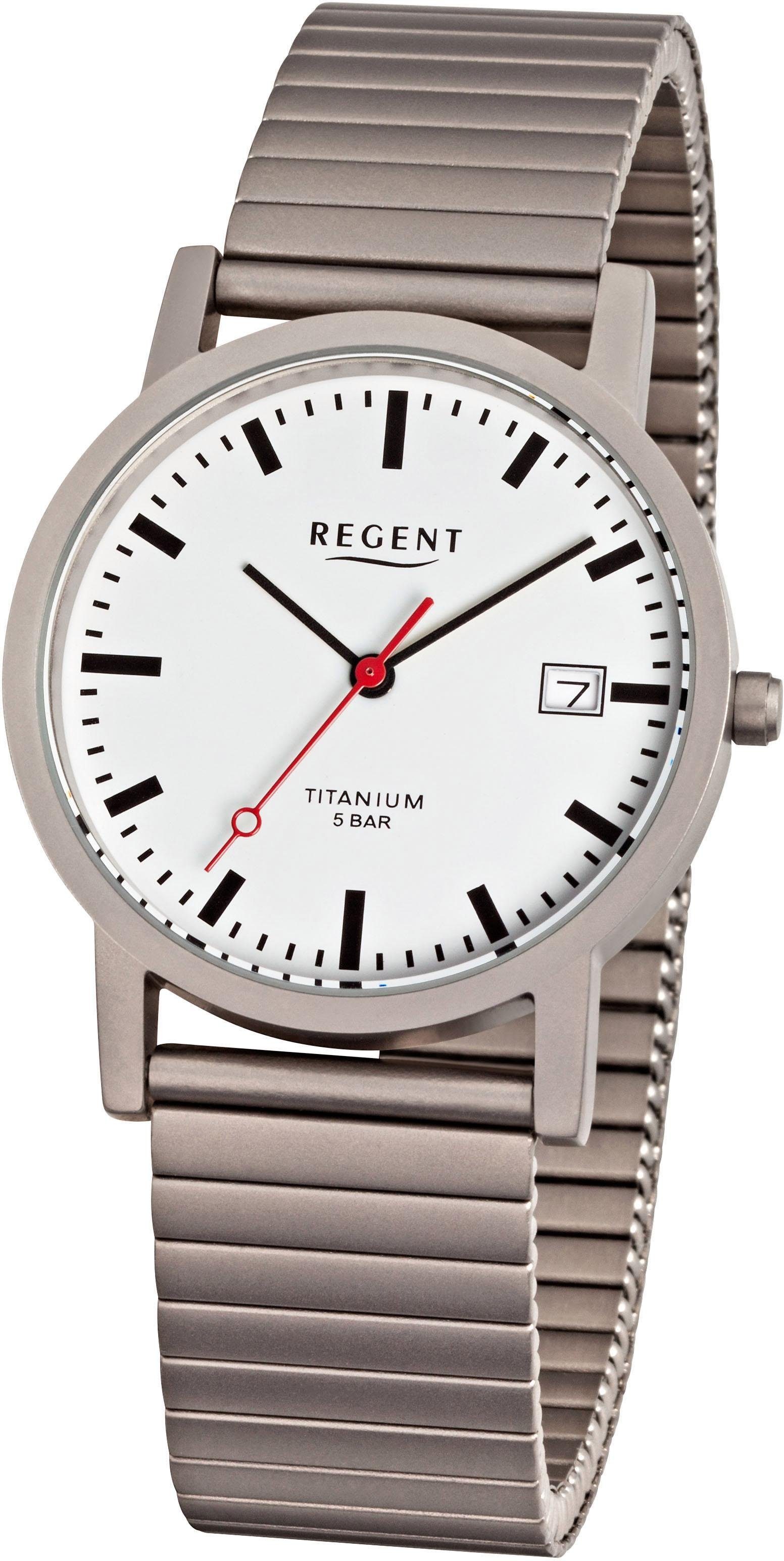 Regent Quarzuhr 1239.90.90, mit Zugband, Hinreißende Armbanduhr für Männer | Titanuhren